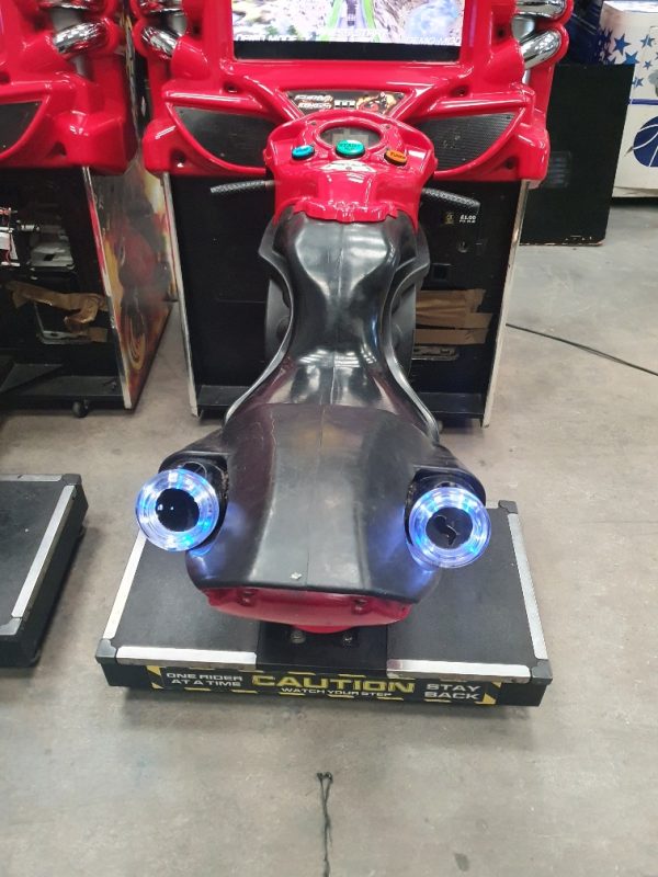 Superbikes twin arcade racing machine seat view